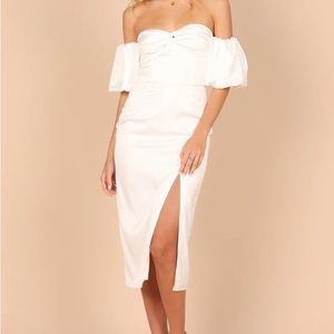 Petal and Pup Puff Sleeve Satin Dress